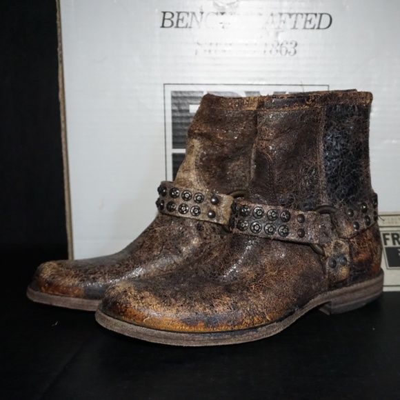 New Frye Phillip studded harness (moto) biker boot size:6 - Picture 2 of 10